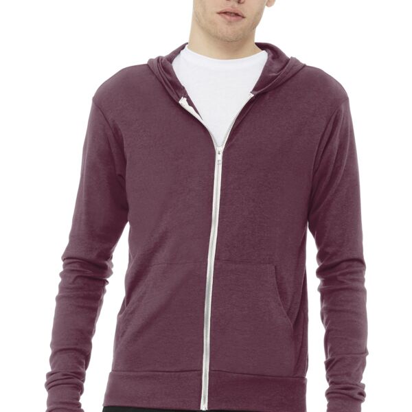 BELLA+CANVAS ® Unisex Triblend Full-Zip Lightweight Hoodie Thumbnail